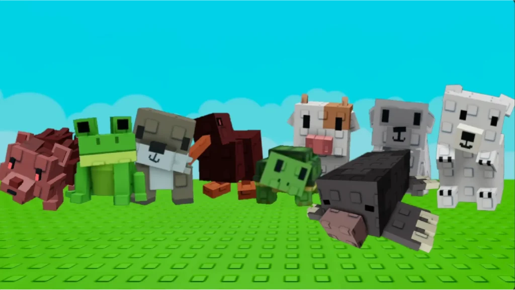 Grow a Garden Roblox player pets in the garden area