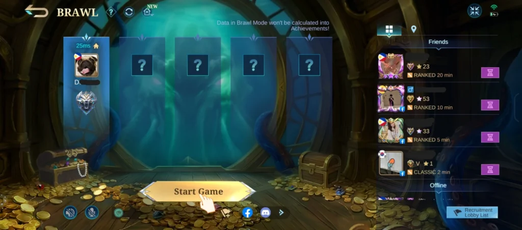 Mobile Legends Brawl mode screen