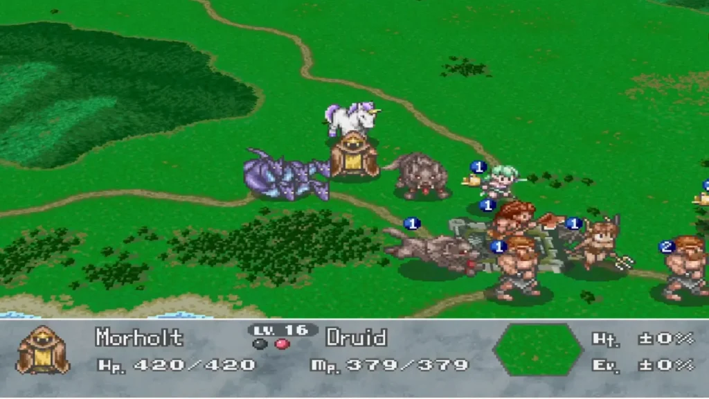 Brigandine The Legend of Forsena PS1 strategy map emulated on Android — the cult classic PH players remember from rental shops