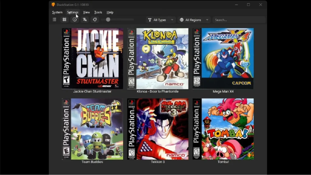 DuckStation Android emulator running a PS1 JRPG at 2x upscaling on a budget Android phone
