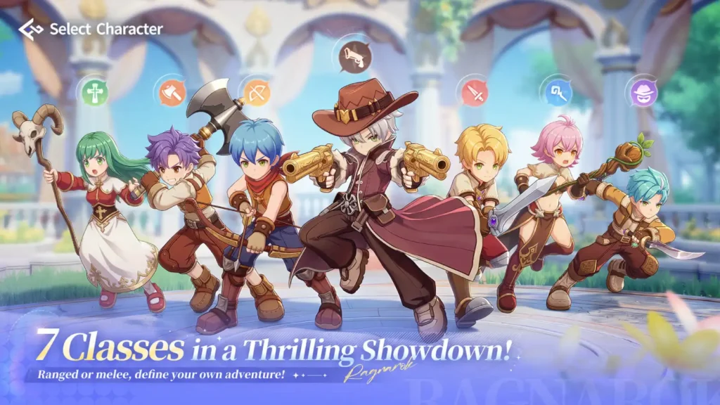 Ragnarok The New World classes — Job Freedom system showing all 7 starting classes