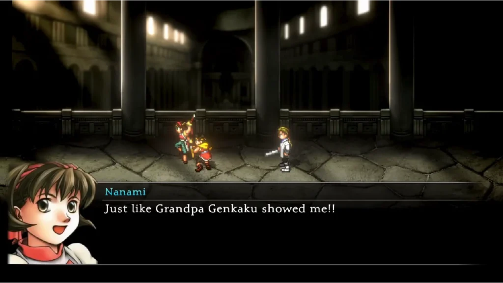 Suikoden 2 Nanami Rockaxe survival — equip 121 DEF before the Rockaxe siege to save her
